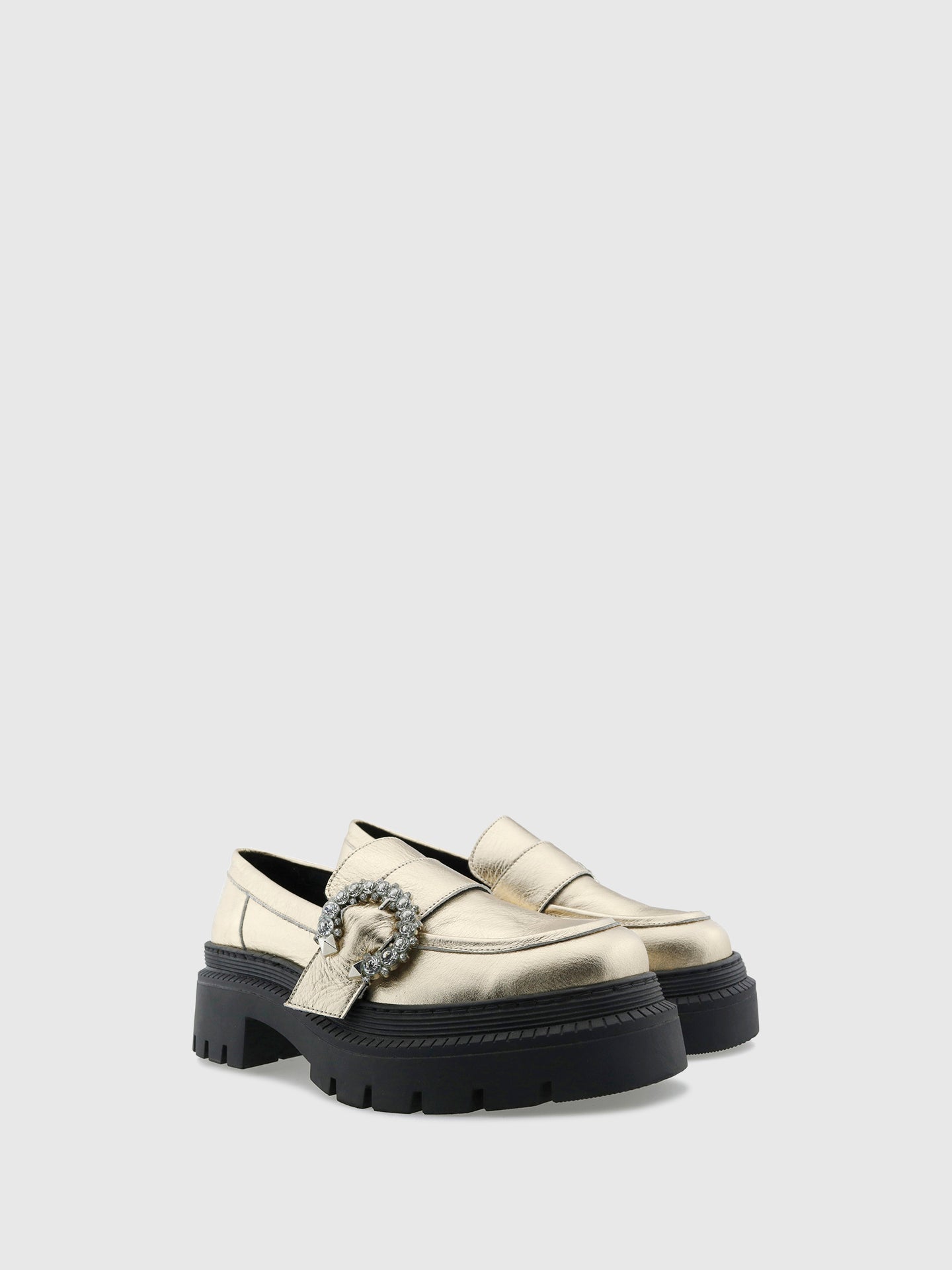 PARODI SHOES Loafers com Fivela em Dourado